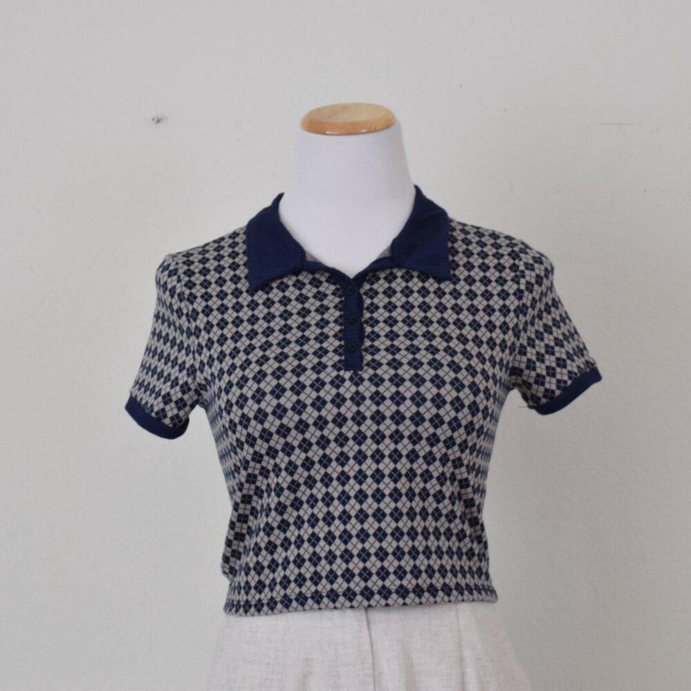 Poly/Rayon Spandex Short-Sleeved collared blouse‎ by Pink Rose size M - Picture 4 of 11